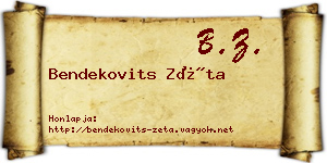 Bendekovits Zéta névjegykártya